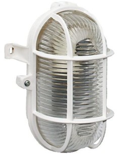 Aplique/faro ovalado con cubierta de vidrio y proteciión IP44