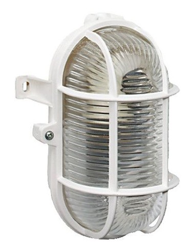 Aplique/faro ovalado con cubierta de vidrio y proteciión IP44