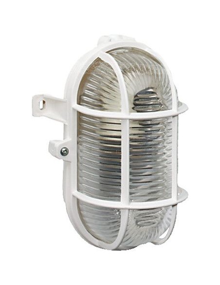Aplique/faro ovalado con cubierta de vidrio y proteciión IP44