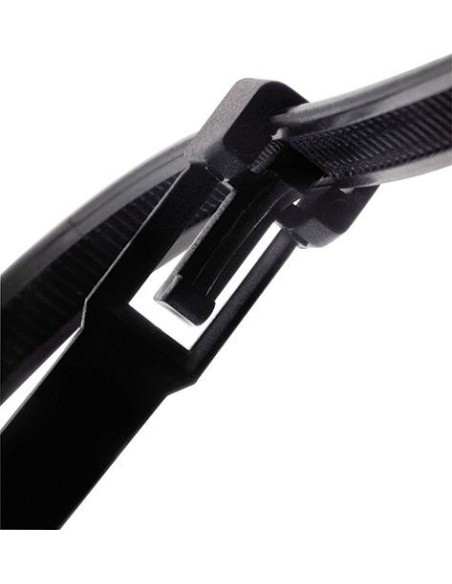 Brida de nailon negra 280x3,5mm a100 pzas. desmontable SapiSelco