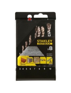 Cassette con 8 brocas para piedra con vástago de 3 caras