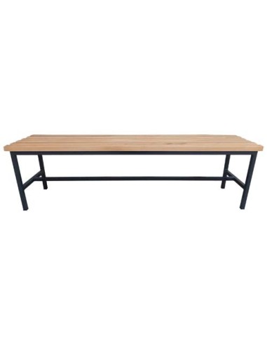 Banco con Base de Acero y Listones de Madera 1500mm
