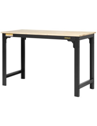 Banco de trabajo de metal con superficie superior de MDF