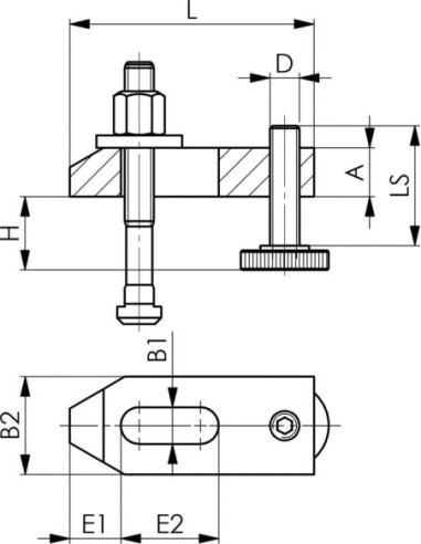 Brida sujeción DIN6314V reforzada 12/10-40mm AMF