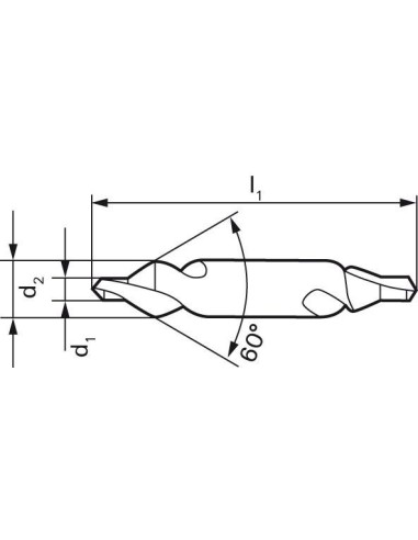 Broca de centrar DIN333 HSS forma A 1,0mm