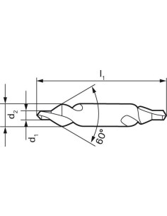 Broca de centrar DIN333 HSS forma A 1,60mm 2