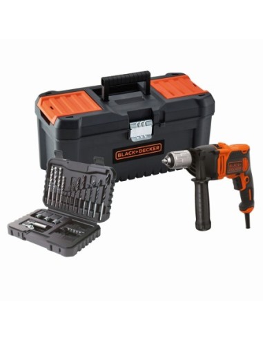 BEH850KA32-QS - Taladro Percutor 850W con set de 32 accesorios y caja de herramientas 16