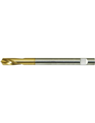 Broca puntear NC larga DIN1835 HSSCo5 TiN forma B 120grados vástago cilíndrico8,0mm