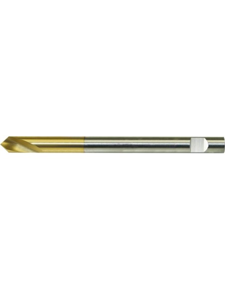 Broca puntear NC larga DIN1835 HSSCo5 TiN forma B 90grados vástago cilíndrico 10,0mm