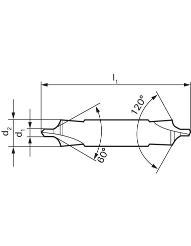 Broca centrar DIN333 HSS forma B 120grados 5,00mm