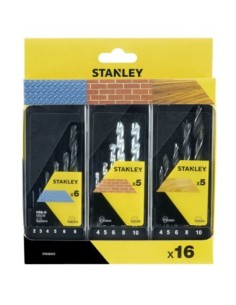 Conjunto de 3 Cassettes con 16 brocas HSS-R metal, piedray madera