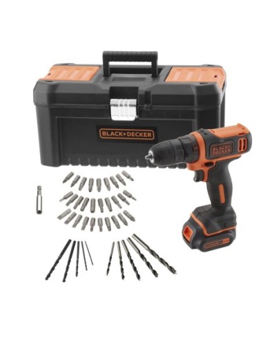 BDCDD121KA-QW - Taladro Atornillador 10,8V con 1 batería 1,5Ah de Litio, 40 accesorios, cargador y caja de herramientas 16