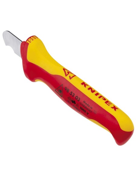 Cuchillo pelacables mango aislante en dos componentes, según norma VDE 170 mm KNIPEX 98 53 03