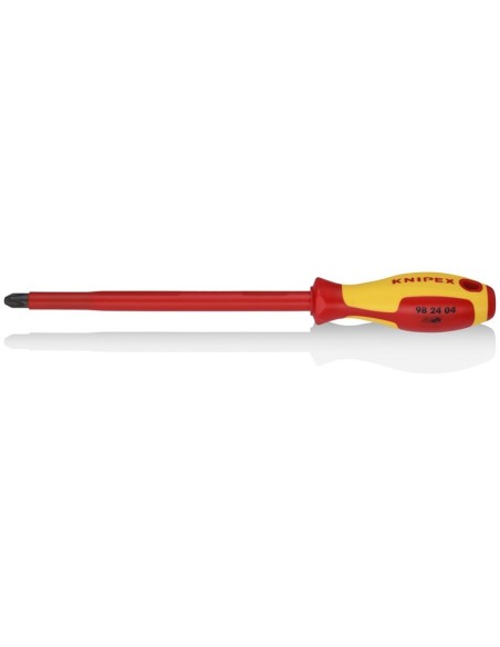 Destornillador para tornillos cruciformes Phillips mango aislante en dos componentes, según norma VDE bruñido 320 mm KNIPEX 98
