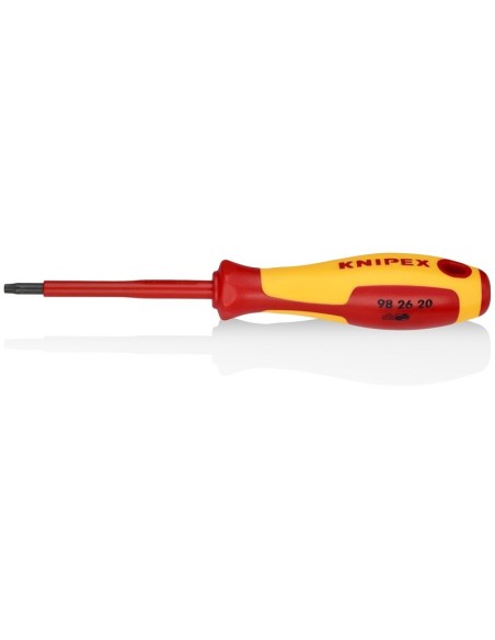 Destornillador para tornillos Torx mango aislante en dos componentes, según norma VDE bruñido 185 mm KNIPEX 98 26 20