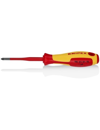 Destornillador (Slim) para tornillos cruciformes Pozidriv mango aislante en dos componentes, según norma VDE bruñido 187 mm KN