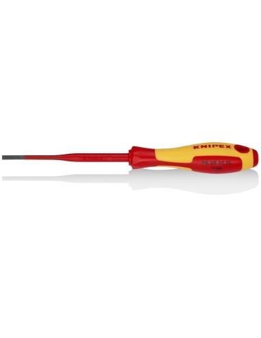 Destornillador (Slim) para tornillos planos mango aislante en dos componentes, según norma VDE bruñido 202 mm KNIPEX 98 20 35 S