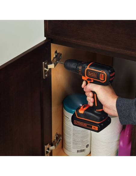 BDCDC18K-QW - Taladro atornillador 18V + cargador 400mA + Maletín + 1 batería