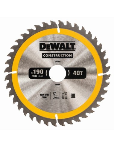 DT1945-QZ - Hoja para construcción 190x30mm 40T (AC)