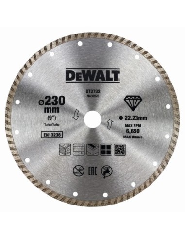 DT3732-QZ - Disco de diamante turbo 230x22.2mm