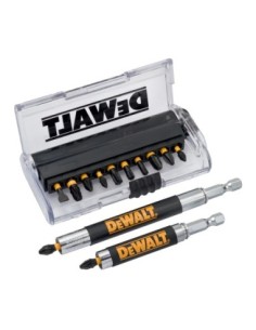DT70512T-QZ - Juego de puntas de atornillado Impact Torsion con 2 guías de acoplamiento magnético (14 piezas)