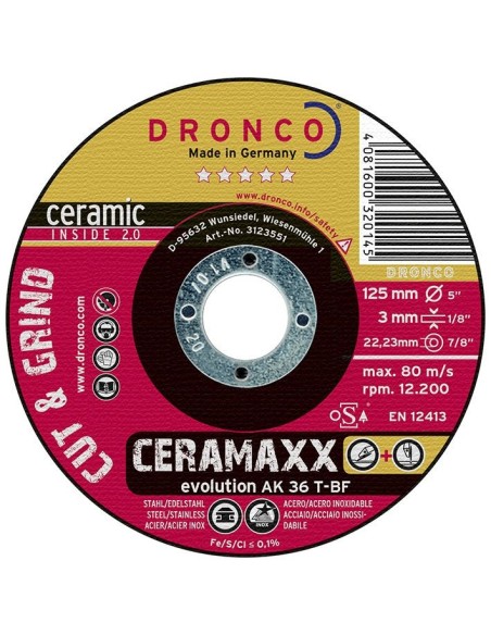 Disco de corte y desbaste AK 36 T Evolution CERAMAXX