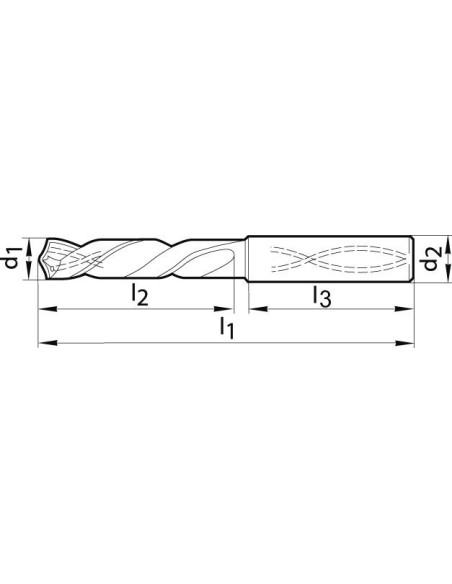 Broca espiral SL WN MDI vástago FIRE 6537-HA 5xD 7,90mm GÜHRING