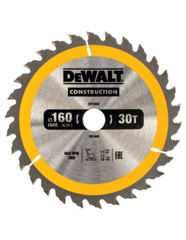 DT1932-QZ - Hoja para construcción 160 x 20mm 30T (AC)