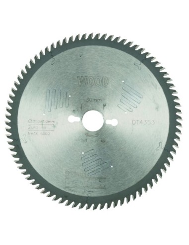 DT4353-QZ - Hoja para sierra circular estacionaria 250x30mm 80D