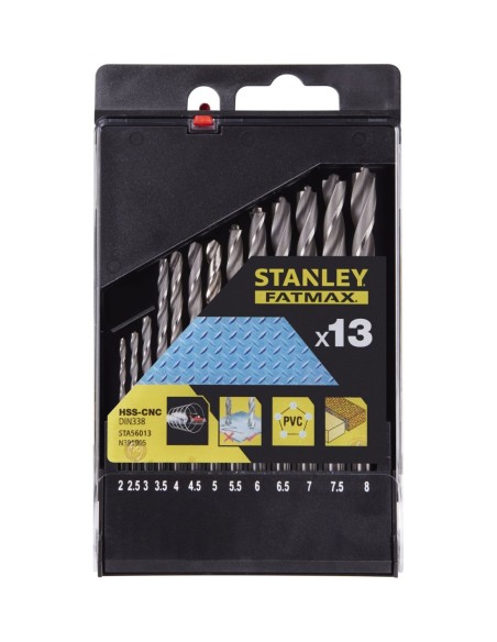 Cassette con 13 brocas HSS-CNC con punta piloto