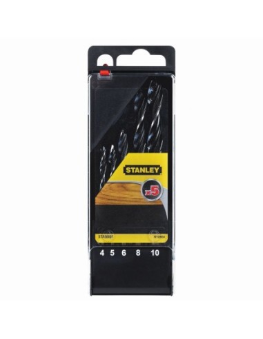 Cassette con 5 brocas de acero al cromo-vanadio para madera con punta centradora