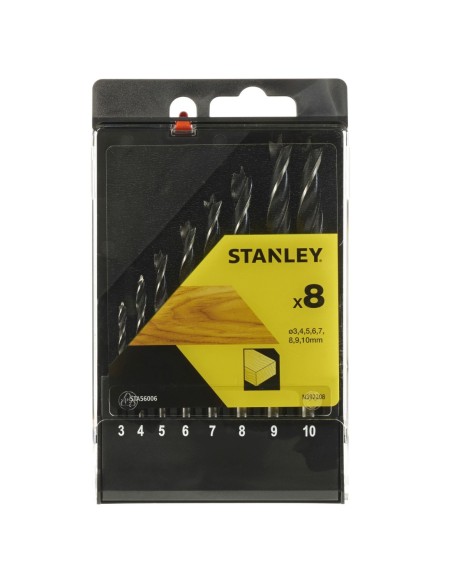 Cassette con 8 brocas de acero al cromo-vanadio para madera con punta centradora