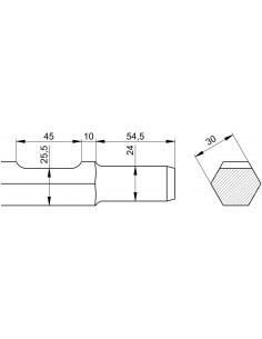 Cincel plano - Ø24/hex.30 - E24H300 Hitachi, Makita 2