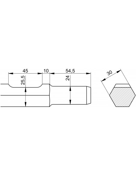 Cincel plano - Ø24/hex.30 - E24H300 Hitachi, Makita