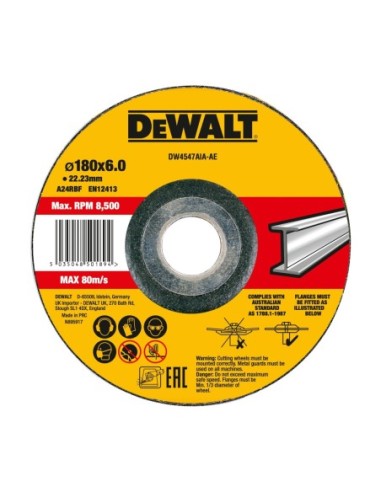 DW4547AIA-AE - Disco de desbaste cóncavo para metal 180 x 6 x 22.23 mm