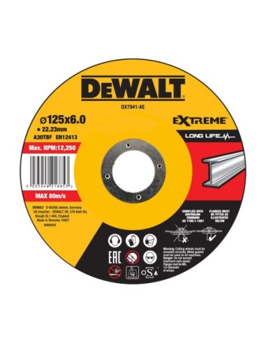 DX7941-AE - Disco de desbaste concavo para metal 125 x 6 x 22.23mm