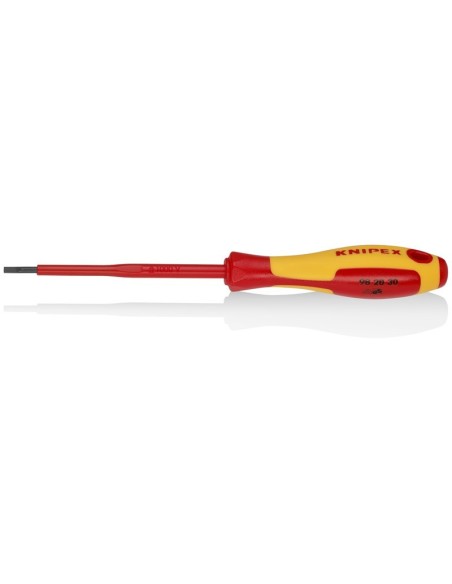 Destornilladores para tornillos planos mango aislante en dos componentes, según norma VDE bruñido 202 mm KNIPEX 98 20 30