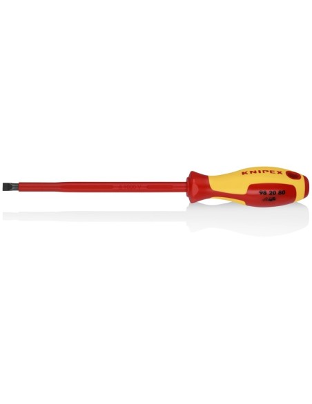 Destornilladores para tornillos planos mango aislante en dos componentes, según norma VDE bruñido 295 mm KNIPEX 98 20 80