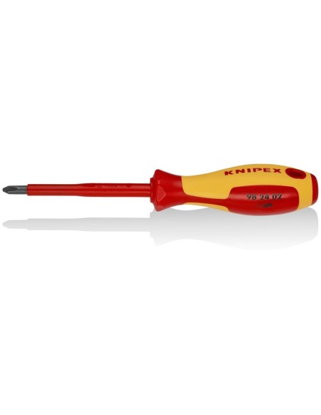 Destornillador para tornillos cruciformes Phillips mango aislante en dos componentes, según norma VDE bruñido 212 mm KNIPEX 98