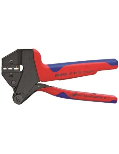 Crimpadora de sistema para mordazas intercambiables con fundas multicomponentes bruñido 200 mm KNIPEX 97 43 06