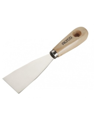 Espátula flexible acero al carbono con mango de madera alyco