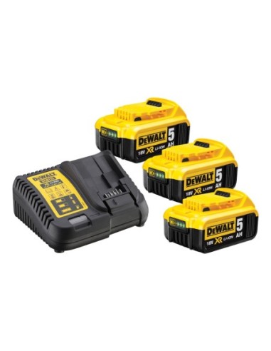 DCB115P3-QW - KIT 3 BATERÍAS CARRIL XR 18V LI-ION 5AH Y CARGADOR XR 10,8V - 14,4V - 18V CARRIL LI-ION