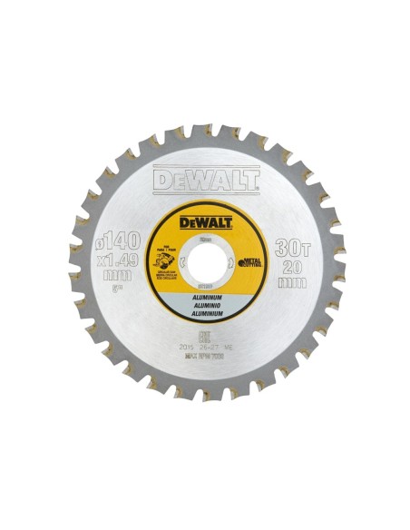 DT1910-QZ - Hoja para sierra circular sin cable 140x20mm 30D para Aluminio