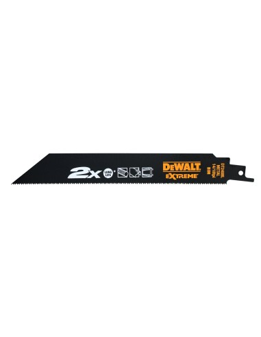 DT2408L-QZ - Hoja de sierra sable bi-metal Extreme 2X, longitud: 203mm, paso de diente: 1.8-1.4mm para metal
