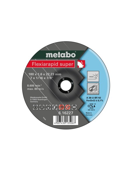 Flexiarapid super 180x1,6x22,23 Inox, TF 42 (616227000)