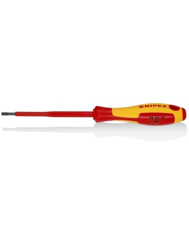 Destornilladores para tornillos planos mango aislante en dos componentes, según norma VDE bruñido 202 mm KNIPEX 98 20 35