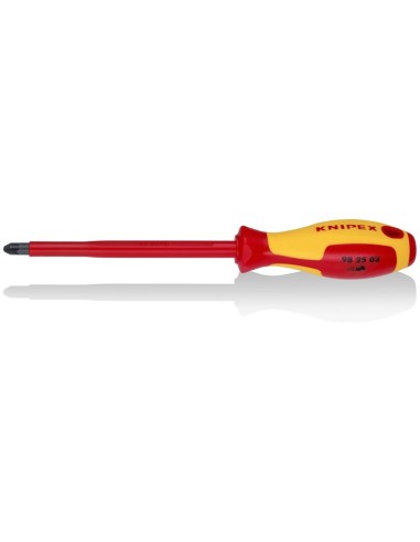 Destornillador para tornillos cruciformes Pozidriv mango aislante en dos componentes, según norma VDE bruñido 270 mm KNIPEX 98