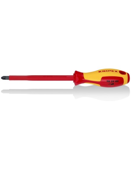 Destornillador para tornillos cruciformes Pozidriv mango aislante en dos componentes, según norma VDE bruñido 270 mm KNIPEX 98