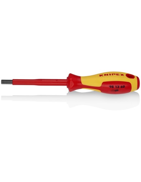 Destornillador para tornillos de hexágono interior mango aislante en dos componentes, según norma VDE bruñido 212 mm KNIPEX 98