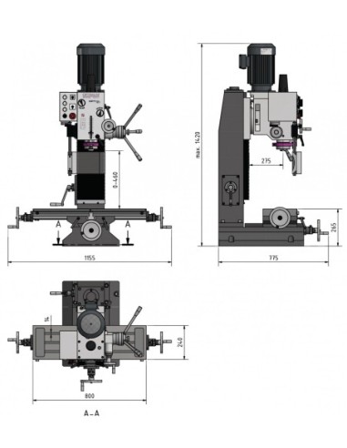 FRESADORA ENGRANAJES MB 4 230V / 1Ph / 50 Hz